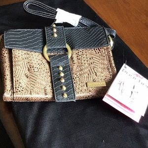 Pouchee nwt the ultimate crossbody brown jacquard safari multi compartments